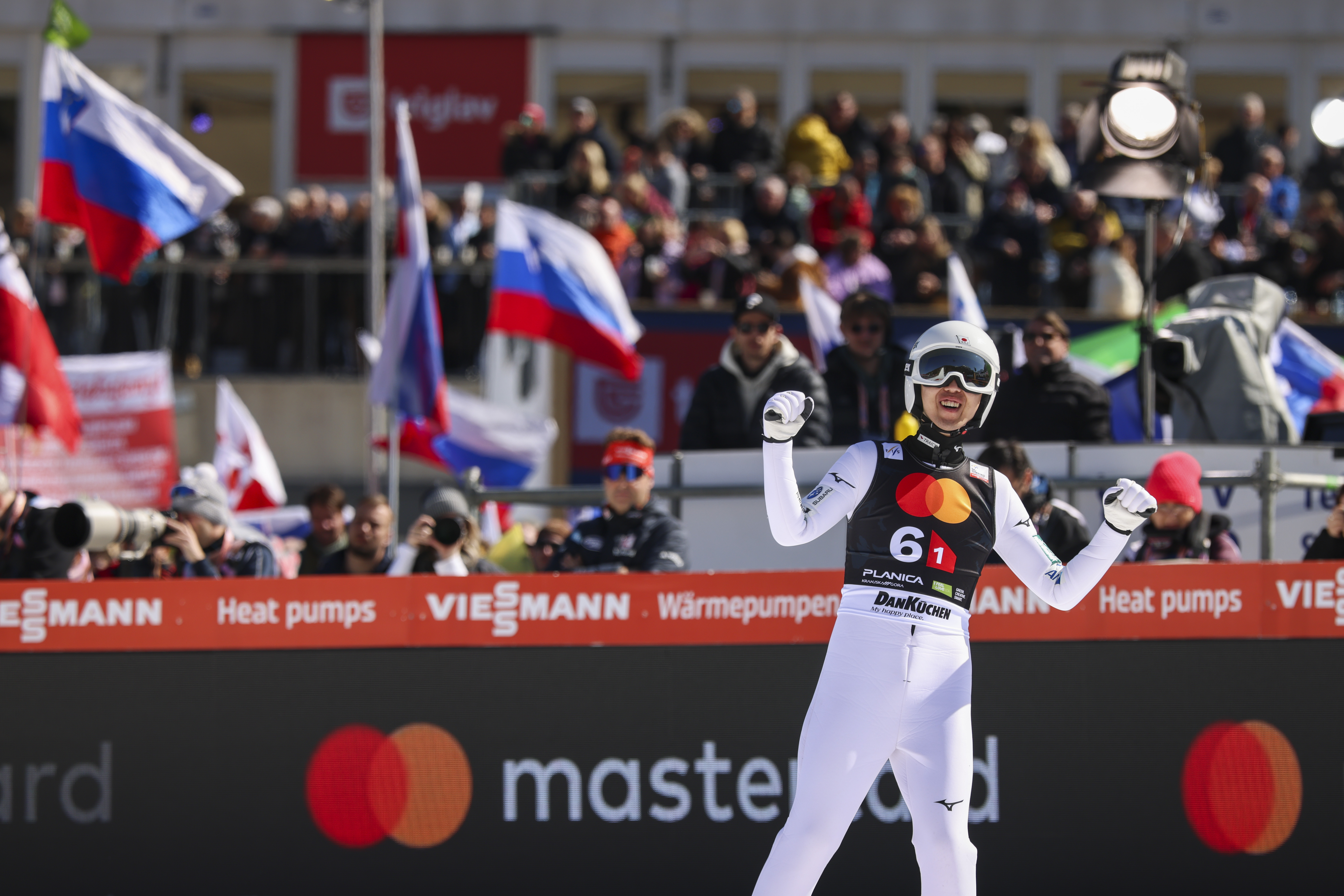 Naoki Nakamura celebrating at Planica